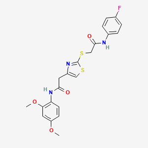 N-(2,4-dimethoxyphenyl)-2-(2-((2-((4-fluorophenyl)amino)-2-oxoethyl)thio)thiazol-4-yl)acetamide