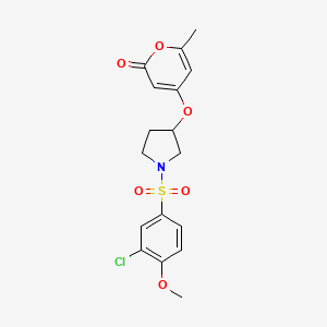 4-((1-((3-chloro-4-methoxyphenyl)sulfonyl)pyrrolidin-3-yl)oxy)-6-methyl-2H-pyran-2-one