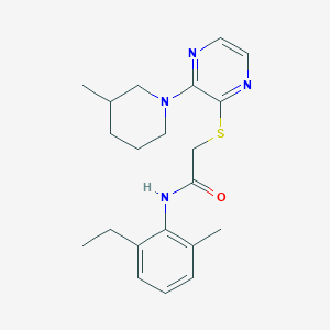 N-(2-ethyl-6-methylphenyl)-2-((3-(3-methylpiperidin-1-yl)pyrazin-2-yl)thio)acetamide