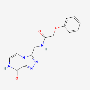 molecular formula C14H13N5O3 B2760191 N-((8-hydroxy-[1,2,4]triazolo[4,3-a]pyrazin-3-yl)methyl)-2-phenoxyacetamide CAS No. 2034413-95-9