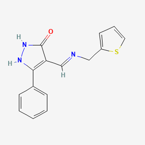 (4E)-3-phenyl-4-{[(thiophen-2-ylmethyl)amino]methylidene}-4,5-dihydro-1H-pyrazol-5-one