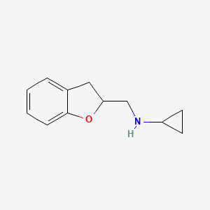 molecular formula C12H15NO B2760211 N-(2,3-dihydro-1-benzofuran-2-ylmethyl)cyclopropanamine CAS No. 1094481-01-2