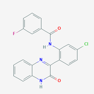 N-(5-chloro-2-(3-oxo-3,4-dihydroquinoxalin-2-yl)phenyl)-3-fluorobenzamide