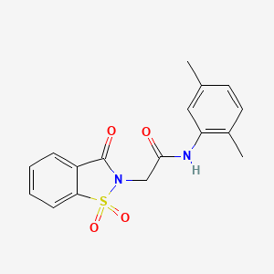 molecular formula C17H16N2O4S B2760229 N-(2,5-dimethylphenyl)-2-(1,1,3-trioxo-1,2-benzothiazol-2-yl)acetamide CAS No. 556787-89-4