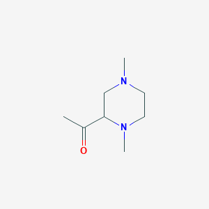 molecular formula C8H16N2O B2760242 1-(1,4-Dimethylpiperazin-2-yl)ethanone CAS No. 54969-37-8