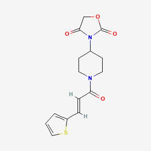 (E)-3-(1-(3-(thiophen-2-yl)acryloyl)piperidin-4-yl)oxazolidine-2,4-dione