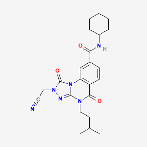 2-(cyanomethyl)-N-cyclohexyl-4-(3-methylbutyl)-1,5-dioxo-1,2,4,5-tetrahydro[1,2,4]triazolo[4,3-a]quinazoline-8-carboxamide