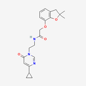 N-(2-(4-cyclopropyl-6-oxopyrimidin-1(6H)-yl)ethyl)-2-((2,2-dimethyl-2,3-dihydrobenzofuran-7-yl)oxy)acetamide