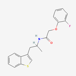 molecular formula C19H18FNO2S B2760267 N-[1-(1-benzothiophen-3-yl)propan-2-yl]-2-(2-fluorophenoxy)acetamide CAS No. 2034469-23-1