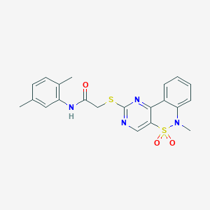 N-(2,5-dimethylphenyl)-2-((6-methyl-5,5-dioxido-6H-benzo[c]pyrimido[4,5-e][1,2]thiazin-2-yl)thio)acetamide