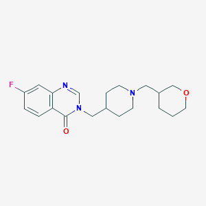 7-Fluoro-3-[[1-(oxan-3-ylmethyl)piperidin-4-yl]methyl]quinazolin-4-one