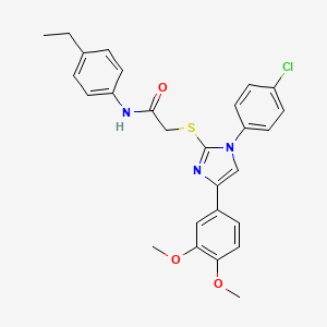 2-[1-(4-chlorophenyl)-4-(3,4-dimethoxyphenyl)imidazol-2-yl]sulfanyl-N-(4-ethylphenyl)acetamide