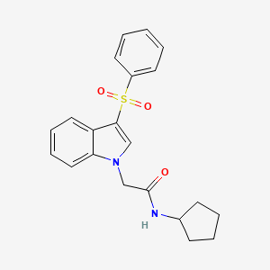 N-cyclopentyl-2-(3-(phenylsulfonyl)-1H-indol-1-yl)acetamide