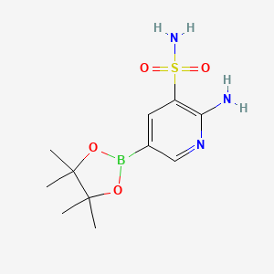 molecular formula C11H18BN3O4S B2760330 2-Amino-5-(4,4,5,5-tetramethyl-1,3,2-dioxaborolan-2-YL)pyridine-3-sulfonamide CAS No. 1086063-51-5