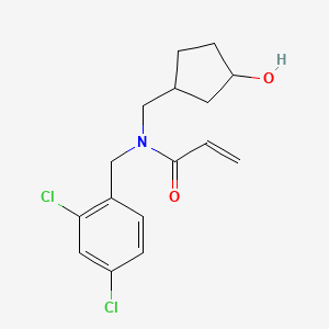 N-[(2,4-Dichlorophenyl)methyl]-N-[(3-hydroxycyclopentyl)methyl]prop-2-enamide