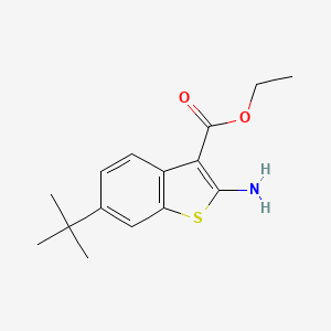 molecular formula C15H19NO2S B2760334 Ethyl 2-amino-6-tert-butyl-1-benzothiophene-3-carboxylate CAS No. 438228-39-8