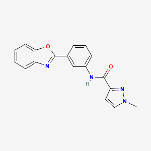 molecular formula C18H14N4O2 B2760344 N-(3-(benzo[d]oxazol-2-yl)phenyl)-1-methyl-1H-pyrazole-3-carboxamide CAS No. 1172793-57-5
