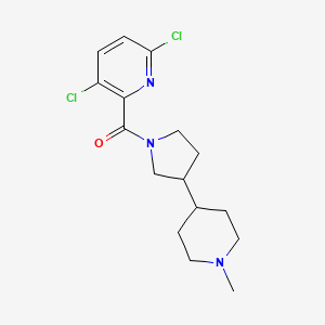 molecular formula C16H21Cl2N3O B2760361 3,6-Dichloro-2-[3-(1-methylpiperidin-4-yl)pyrrolidine-1-carbonyl]pyridine CAS No. 2361908-17-8