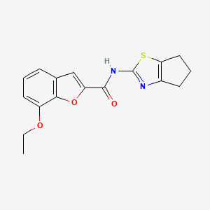 molecular formula C17H16N2O3S B2760365 N-(5,6-dihydro-4H-cyclopenta[d]thiazol-2-yl)-7-ethoxybenzofuran-2-carboxamide CAS No. 921801-10-7