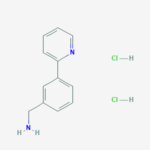 molecular formula C12H14Cl2N2 B2760385 3-(2-Pyridinyl)benzenemethanamine 2HCl CAS No. 859833-17-3