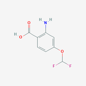 molecular formula C8H7F2NO3 B2760393 2-Amino-4-(difluoromethoxy)benzoic acid CAS No. 1601218-65-8