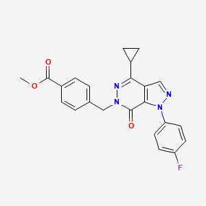 molecular formula C23H19FN4O3 B2760416 methyl 4-((4-cyclopropyl-1-(4-fluorophenyl)-7-oxo-1H-pyrazolo[3,4-d]pyridazin-6(7H)-yl)methyl)benzoate CAS No. 1105202-06-9
