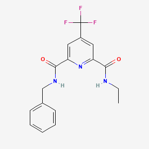 molecular formula C17H16F3N3O2 B2760441 N~2~-benzyl-N~6~-ethyl-4-(trifluoromethyl)-2,6-pyridinedicarboxamide CAS No. 1210695-02-5