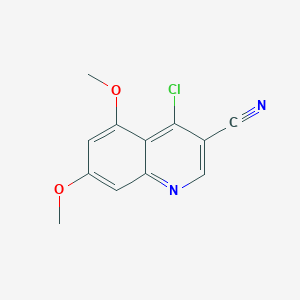 molecular formula C12H9ClN2O2 B2760459 4-Chloro-5,7-dimethoxyquinoline-3-carbonitrile CAS No. 331662-73-8