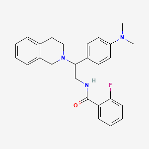 molecular formula C26H28FN3O B2760483 N-{2-[4-(dimethylamino)phenyl]-2-(1,2,3,4-tetrahydroisoquinolin-2-yl)ethyl}-2-fluorobenzamide CAS No. 946365-70-4
