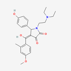 molecular formula C25H30N2O5 B2760505 1-(2-(diethylamino)ethyl)-3-hydroxy-5-(4-hydroxyphenyl)-4-(4-methoxy-2-methylbenzoyl)-1H-pyrrol-2(5H)-one CAS No. 371928-78-8