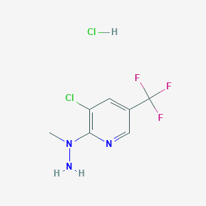 molecular formula C7H8Cl2F3N3 B2760507 3-Chloro-2-(1-methylhydrazino)-5-(trifluoromethyl)pyridine hydrochloride CAS No. 1049743-93-2