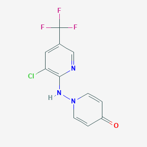 molecular formula C11H7ClF3N3O B2760532 1-{[3-chloro-5-(trifluoromethyl)-2-pyridinyl]amino}-4(1H)-pyridinone CAS No. 866136-13-2