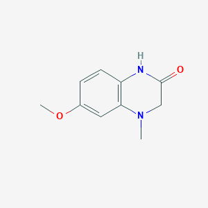 molecular formula C10H12N2O2 B2760542 6-Methoxy-4-methyl-3,4-dihydroquinoxalin-2(1H)-one CAS No. 912284-86-7