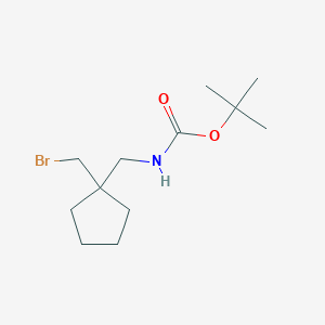 molecular formula C12H22BrNO2 B2760551 tert-butyl N-{[1-(bromomethyl)cyclopentyl]methyl}carbamate CAS No. 1552894-61-7
