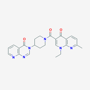 molecular formula C24H24N6O3 B2760562 1-ethyl-7-methyl-3-(4-{4-oxo-3H,4H-pyrido[2,3-d]pyrimidin-3-yl}piperidine-1-carbonyl)-1,4-dihydro-1,8-naphthyridin-4-one CAS No. 2034424-84-3