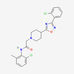molecular formula C22H22Cl2N4O2 B2760581 N-(2-chloro-6-methylphenyl)-2-{4-[3-(2-chlorophenyl)-1,2,4-oxadiazol-5-yl]piperidin-1-yl}acetamide CAS No. 1251680-12-2