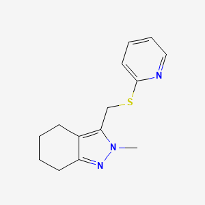 molecular formula C14H17N3S B2760612 2-methyl-3-((pyridin-2-ylthio)methyl)-4,5,6,7-tetrahydro-2H-indazole CAS No. 2320923-49-5