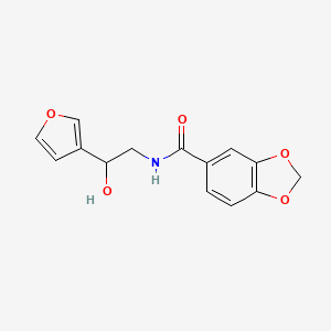molecular formula C14H13NO5 B2760624 N-(2-(furan-3-yl)-2-hydroxyethyl)benzo[d][1,3]dioxole-5-carboxamide CAS No. 1396810-09-5