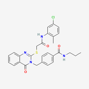 4-((2-((2-((5-chloro-2-methylphenyl)amino)-2-oxoethyl)thio)-4-oxoquinazolin-3(4H)-yl)methyl)-N-propylbenzamide