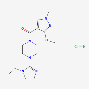 (4-(1-ethyl-1H-imidazol-2-yl)piperazin-1-yl)(3-methoxy-1-methyl-1H-pyrazol-4-yl)methanone hydrochloride