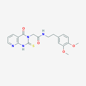 molecular formula C19H20N4O4S B2760673 N-[2-(3,4-dimethoxyphenyl)ethyl]-2-{4-oxo-2-sulfanylidene-1H,2H,3H,4H-pyrido[2,3-d]pyrimidin-3-yl}acetamide CAS No. 688793-65-9