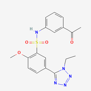 molecular formula C18H19N5O4S B2760675 N-(3-acetylphenyl)-5-(1-ethyl-1H-tetrazol-5-yl)-2-methoxybenzenesulfonamide CAS No. 462069-67-6