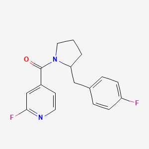 molecular formula C17H16F2N2O B2760677 2-Fluoro-4-{2-[(4-fluorophenyl)methyl]pyrrolidine-1-carbonyl}pyridine CAS No. 2249356-14-5