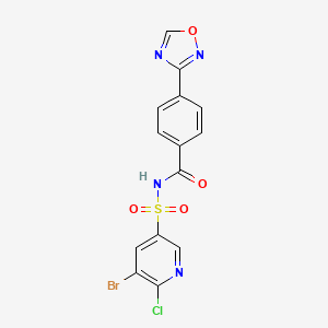 N-[(5-bromo-6-chloropyridin-3-yl)sulfonyl]-4-(1,2,4-oxadiazol-3-yl)benzamide