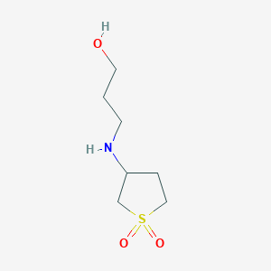 molecular formula C7H15NO3S B2760683 3-((3-Hydroxypropyl)amino)tetrahydrothiophene 1,1-dioxide CAS No. 56878-90-1