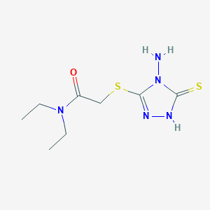 molecular formula C8H15N5OS2 B2760690 2-[(4-amino-5-mercapto-4H-1,2,4-triazol-3-yl)thio]-N,N-diethylacetamide CAS No. 790681-95-7