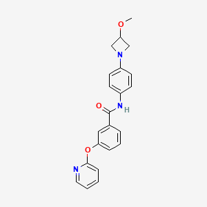 molecular formula C22H21N3O3 B2760694 N-(4-(3-methoxyazetidin-1-yl)phenyl)-3-(pyridin-2-yloxy)benzamide CAS No. 2034358-95-5