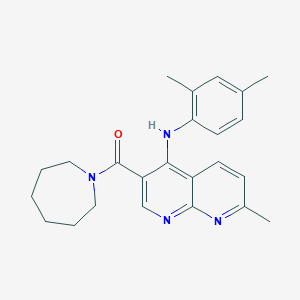 Azepan-1-yl(4-((2,4-dimethylphenyl)amino)-7-methyl-1,8-naphthyridin-3-yl)methanone