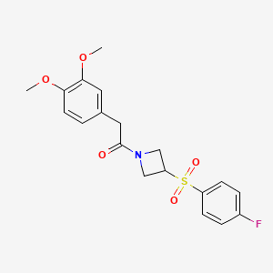 2-(3,4-Dimethoxyphenyl)-1-(3-((4-fluorophenyl)sulfonyl)azetidin-1-yl)ethanone