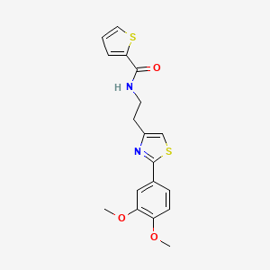 molecular formula C18H18N2O3S2 B2760702 N-(2-(2-(3,4-dimethoxyphenyl)thiazol-4-yl)ethyl)thiophene-2-carboxamide CAS No. 863556-11-0
